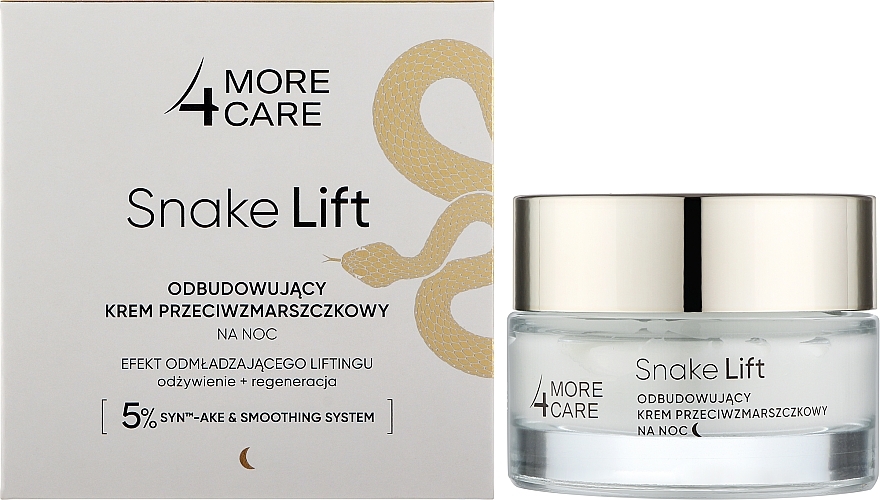 Відновлювальний нічний крем для обличчя - More4Care Snake Lift Rebuilding Anti-Wrinkle Night Cream — фото N2