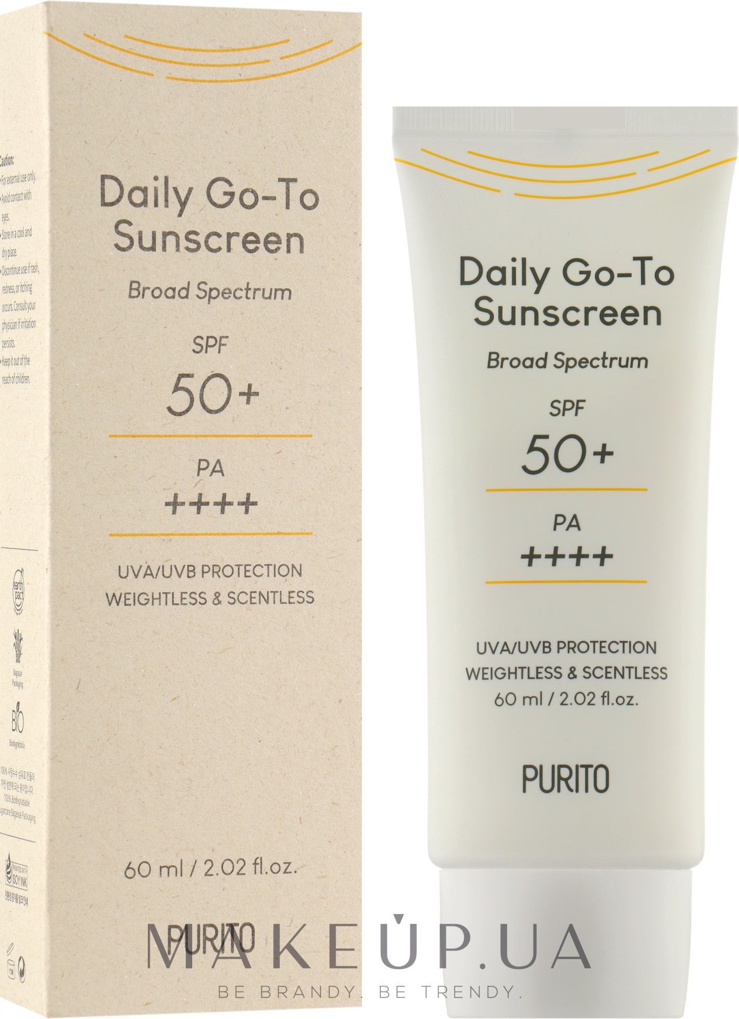 Солнцезащитный крем для лица - Purito Daily Go-To Sunscreen SPF50+/PA++++ — фото 60ml