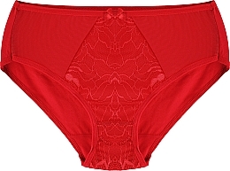 Женские хлопковые трусики "Figi" с кружевной передней частью, красные - Moraj — фото N1