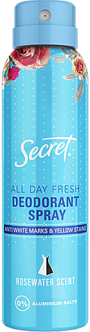 Дезодорант аэрозольный "Розовая вода" - Secret Rosewater Scent Deodorant Spray