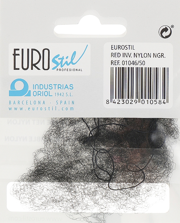 Сеточка для волос нейлон, черная, 01046/50 - Eurostil — фото N2