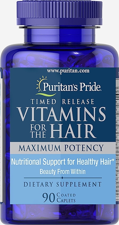Вітамінний комплекс для волосся - Puritan's Pride Time Release Vitamins for the Hair — фото N1