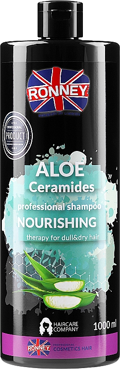 Питательный шампунь для тусклых и сухих волос с алоэ - Ronney Professional Aloe Ceramides Professional Shampoo — фото N3