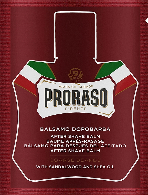 Бальзам после бритья - Proraso After Shave Balm Coarse Beards Sandalwood And Shea Oil (пробник)