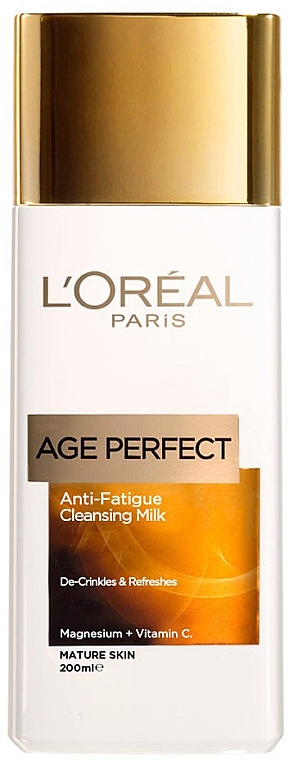 Очищувальне молочко для обличчя - L'Oreal Paris Age Perfect Anti-Fatigue Cleansing Milk — фото N1