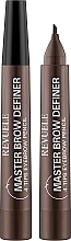 Маркер для бровей с эффектом микроблейдинга - Revuele 4 Tips Eyebrow Pencil — фото N1