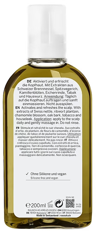 Тоник для волос с экстрактом швейцарских трав - Rausch Scalp Tonic with Swiss Herbs — фото N2