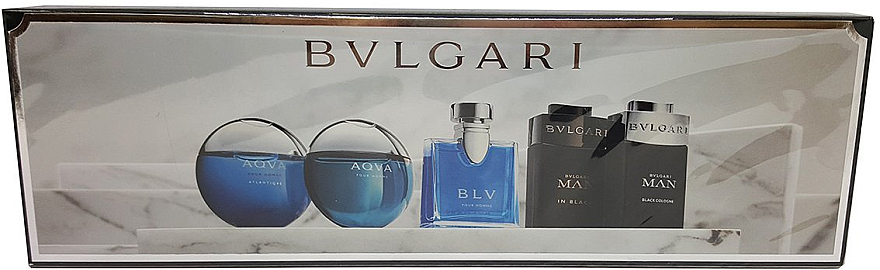 Bvlgari The Men's Gift Collection - Набор (edt/5ml + edt/5ml + edt/5ml + edt/5ml + edp/5ml) — фото N2