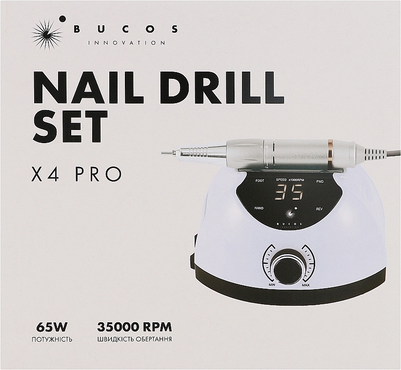 Фрезер для манікюру та педикюру, блакитний - Bucos Nail Drill X4 Pro Blue Ocean — фото N3