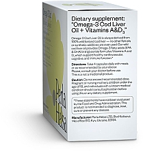 Омега-3 з тріски, з вітамінами А й Д3, 120 капсул - Perla Helsa Omega-3 Cod Wellness Complex Dietary Supplement — фото N4