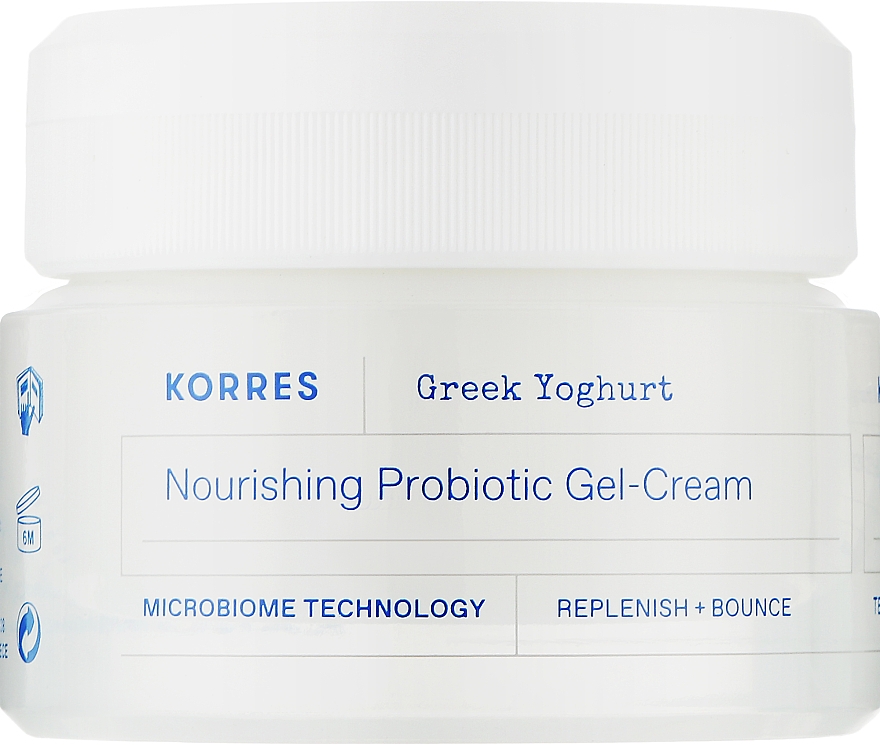 Увлажняющий гель-крем с пробиотиками для лица для нормальной и жирной кожи - Korres Greek Yoghurt Nourishing Probiotic Gel-Cream