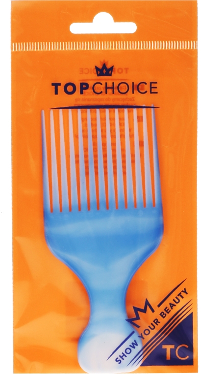 Гребень для волос "Afro", 60403, синий - Top Choice — фото N1