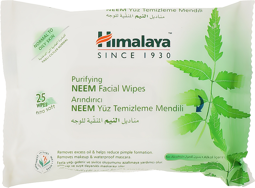 Очищувальні серветки для обличчя - Himalaya Purifying Neem Facial Wipes — фото N1