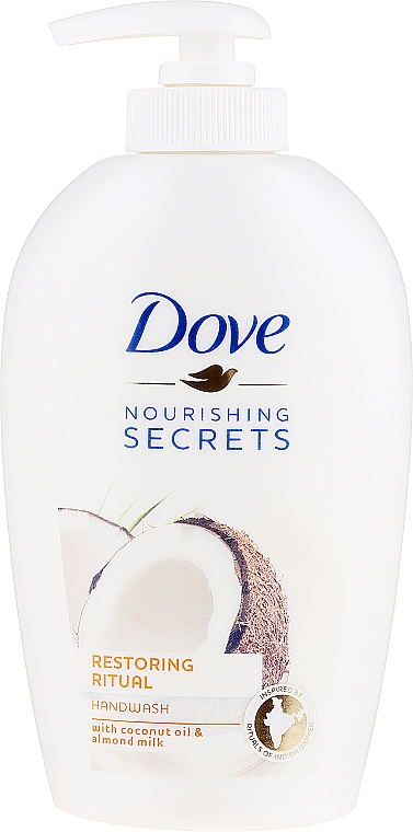 Жидкое мыло для рук "Кокосовое масло и миндальное молочко" - Dove Nourishing Secrets Restoring Ritual Hand Wash — фото N1