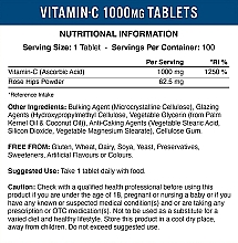 Харчова добавка "Вітамін С" 1000 mg, 100 таблеток - Applied Nutrition Vitamin C With Rose Hips 1000mg — фото N2