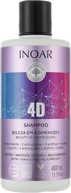 Шампунь-інтенсивне лікування - Inoar 4D Beauty In 4 Dimensions Shampoo — фото N1
