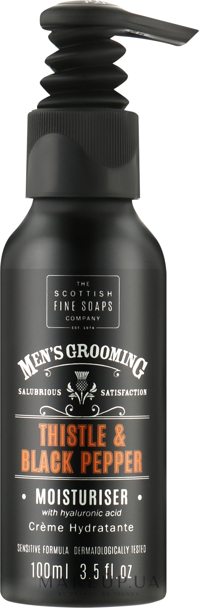 Зволожувальний крем для обличчя, помпа - Scottish Fine Soaps Mens Grooming Thistle & Black Pepper Moisturiser — фото 100ml