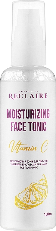 Увлажняющий тоник для лица с мягкими кислотами PHA+AHA и витамином C - Reclaire Moisturizing Face Tonic — фото N1