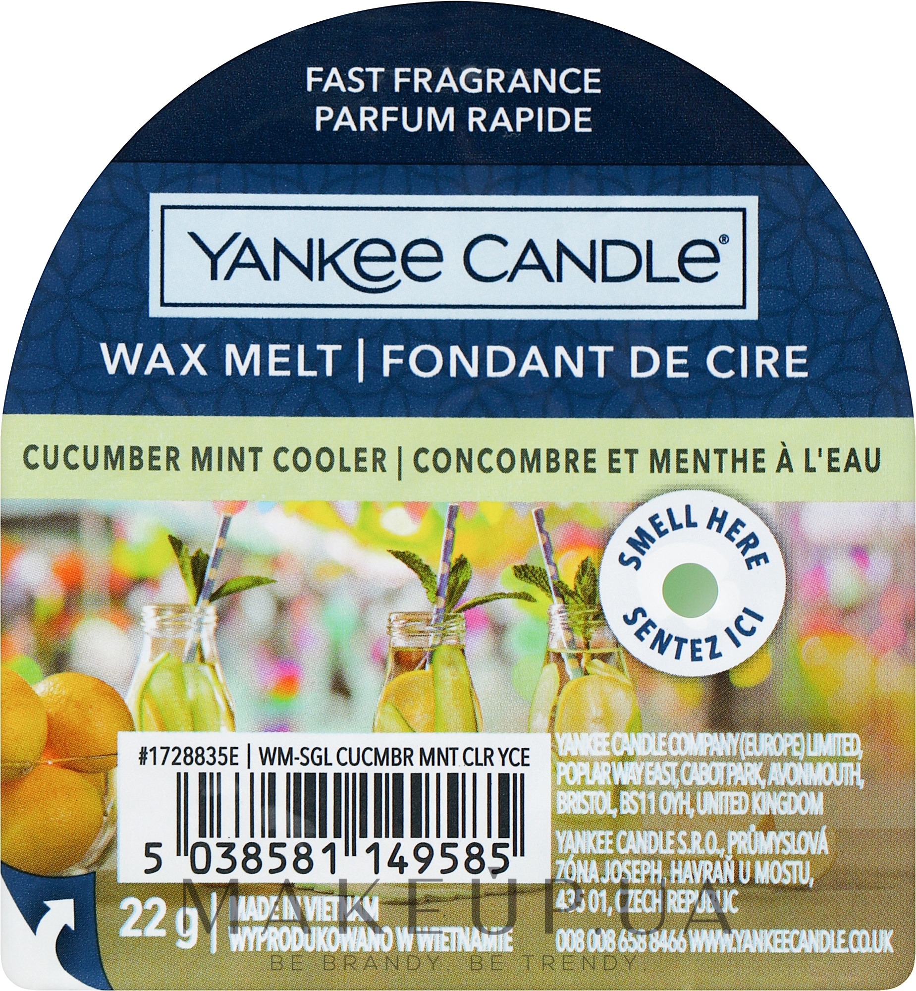 Ароматичний віск - Yankee Candle Wax Melt Cucumber Mint Cooler — фото 22g