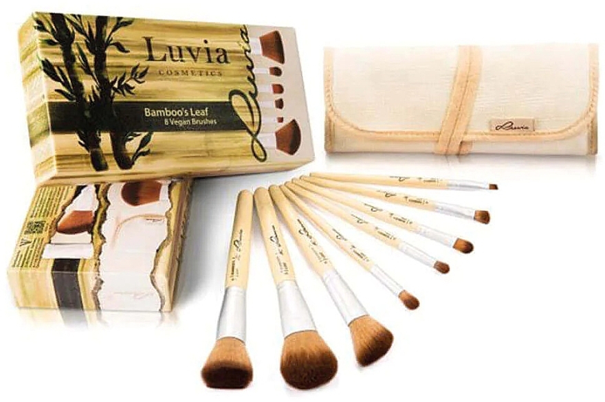 Набір пензлів для макіяжу, 8 шт. - Luvia Cosmetics Bamboo’s Leaf Brush Set — фото N1