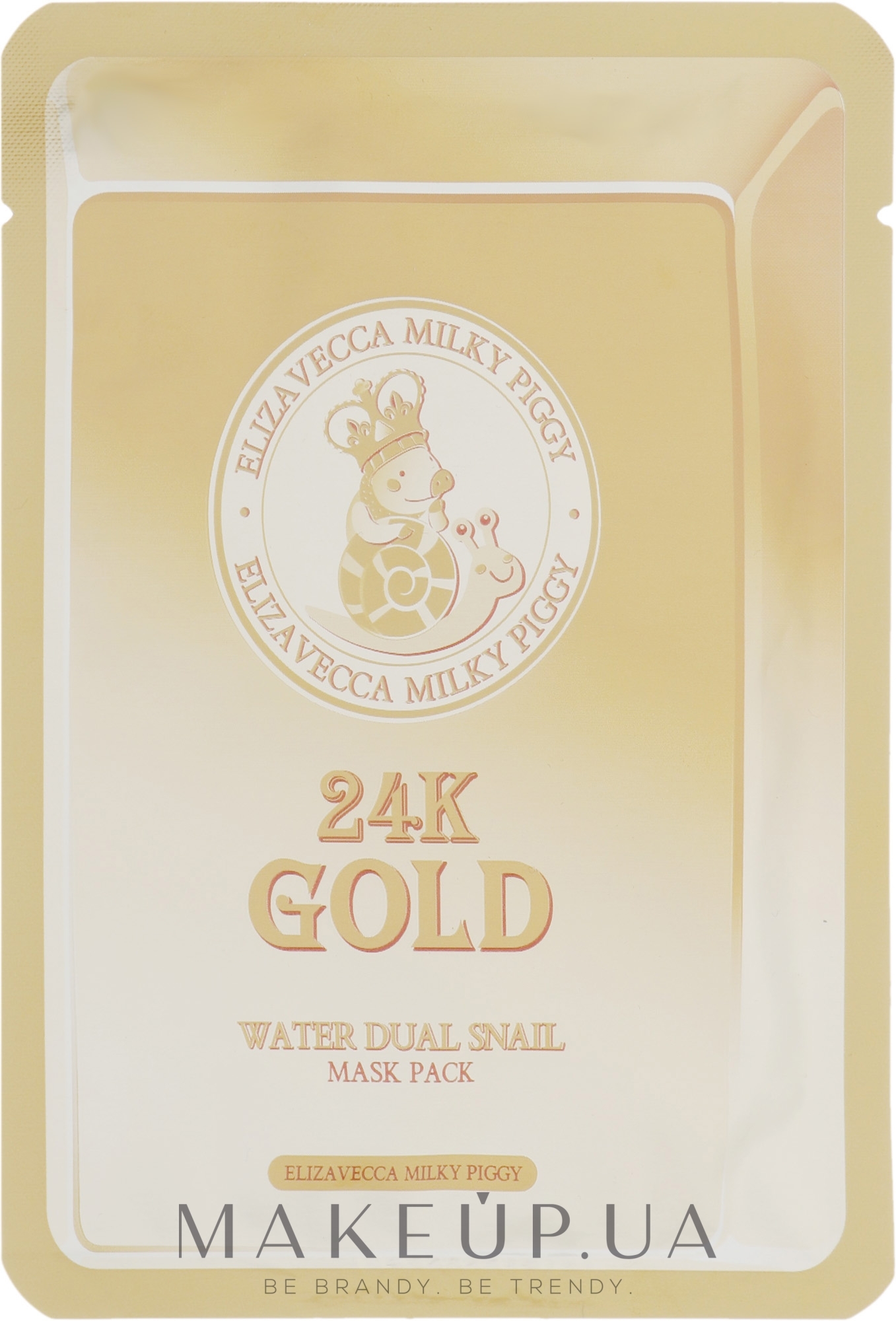 Маска тканевая с золотом и секретом улитки - Elizavecca 24k Gold Water Dew Snail mask — фото 25g