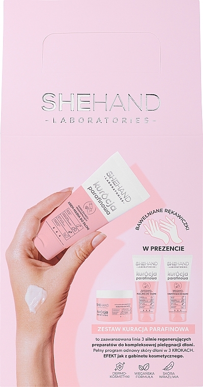 Набір - SheHand Paraffin Treatment (hand/cr/45g + hand/cr/mask/45g + hand/mask/40g) — фото N1