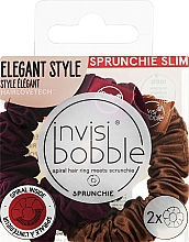 Парфумерія, косметика Резинка-браслет для волосся, малинова + коричнева - Invisibobble Sprunchie Slim The Snuggle is Real