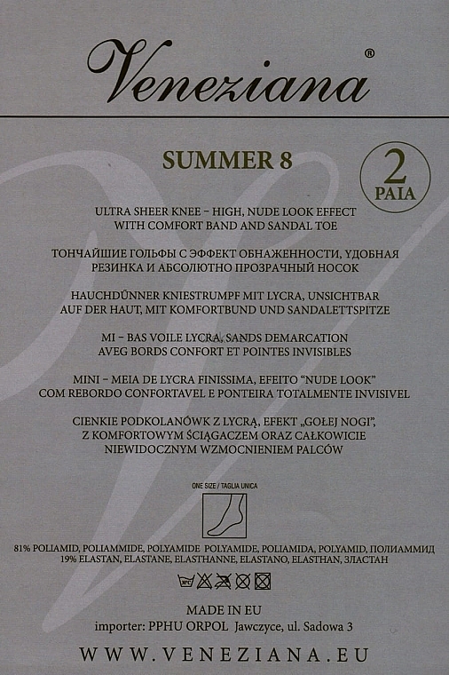 Гольфы для женщин "Summer", 8 Den, nero - Veneziana — фото N3
