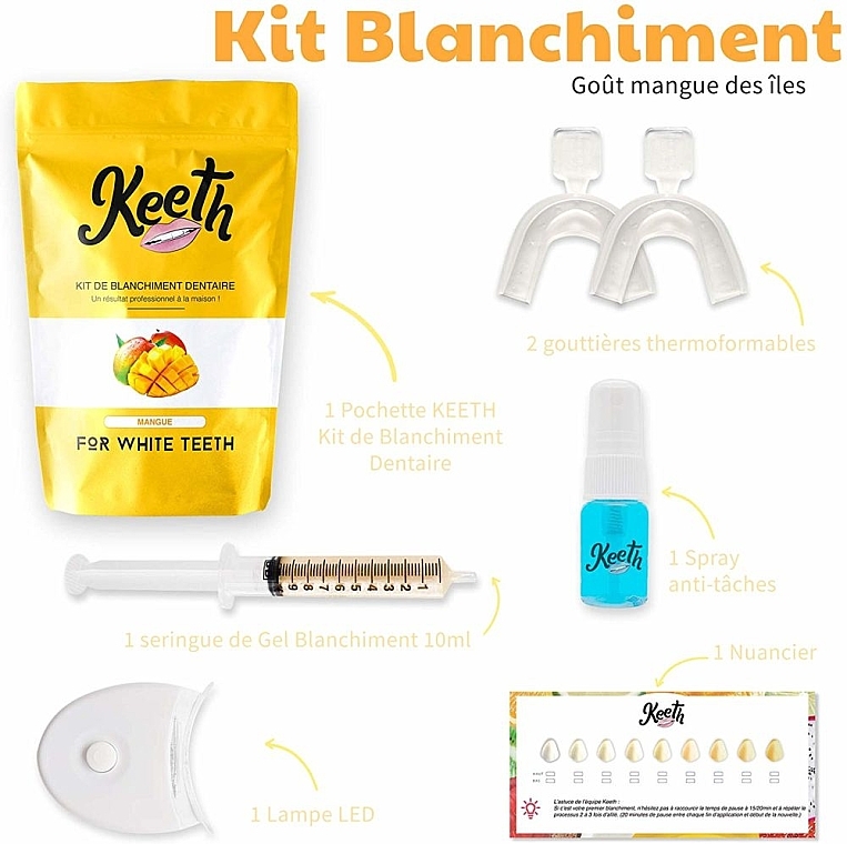 Набір для відбілювання зубів "Манго" - Keeth Mango Teeth Whitening Kit — фото N2