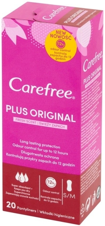 Гігієнічні щоденні прокладки, 20 шт. - Carefree Plus Original Fresh Scent Pantyliners — фото N1