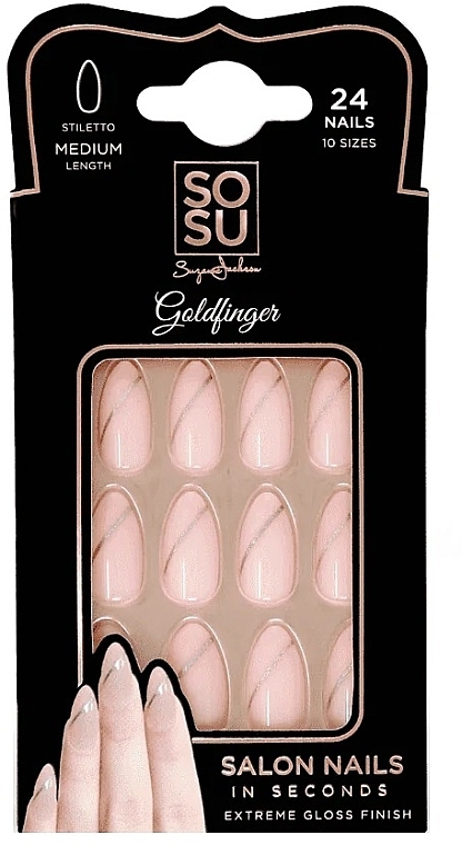 Набір накладних нігтів - Sosu by SJ Salon Nails In Seconds Goldfinger — фото N1