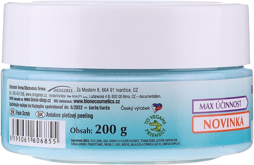 Пілінг для обличчя - Bione Cosmetics Antakne Facial Peeling Tea Tree and Menthol — фото N3