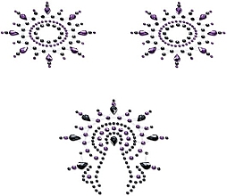 Парфумерія, косметика Набір прикрас із кристалів для грудей і лобка, чорно-фіолетові - Petits Joujoux Gloria Set