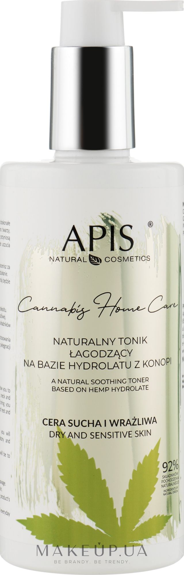 Успокаивающий тоник на основе гидролата конопли - APIS Professional Cannabis Home Care Soothing Toner — фото 300ml