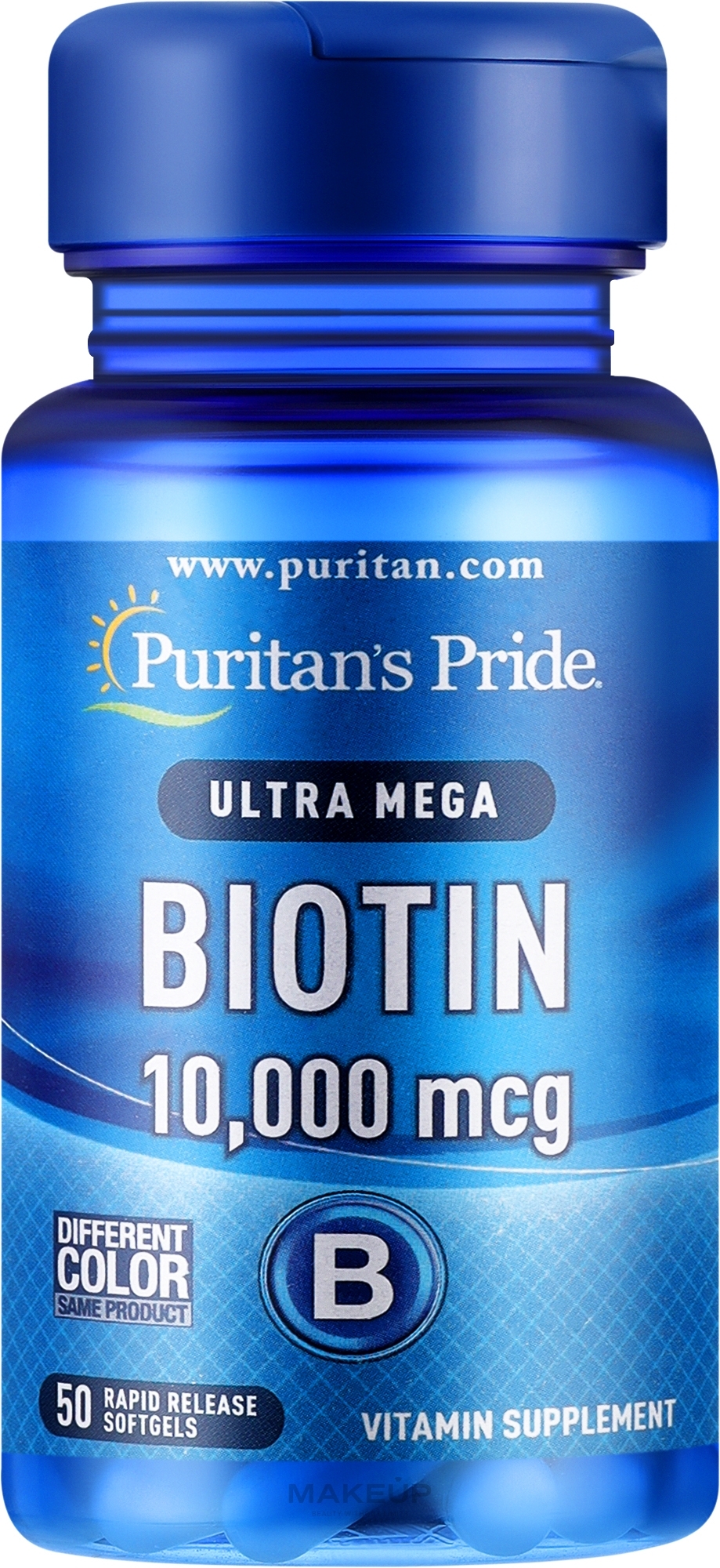 Диетическая добавка "Биотин", 10000 мг - Puritan's Pride Biotin  — фото 50шт