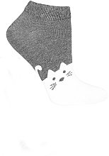 Носки женские короткие "Cats", темно-серые с белым - Moraj — фото N1