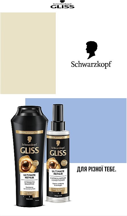 Набір "Ultimate repair. Hair Reconstruction" - Gliss (shm/250ml + cond/200ml) — фото N2