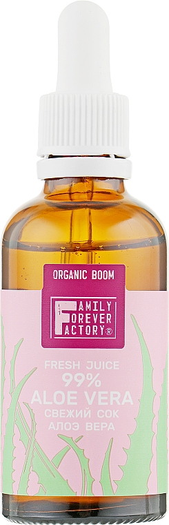 Свежий сок алоэ вера для кожи вокруг глаз, лица, шеи и декольте - Family Forever Factory Organic Boom Fresh Juice 99% Aloe Vera