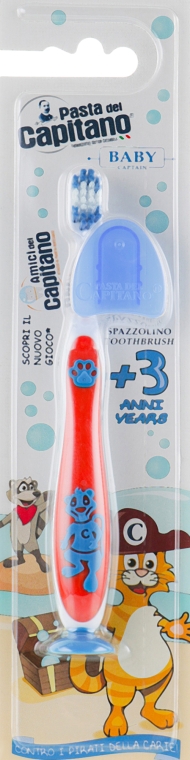 Детская зубная щетка 3+, мягкая, красная - Pasta del Capitano — фото N1