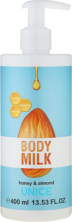 Молочко для тела с прополисом и миндалем - Unice Honey & Almond Body Milk — фото N1