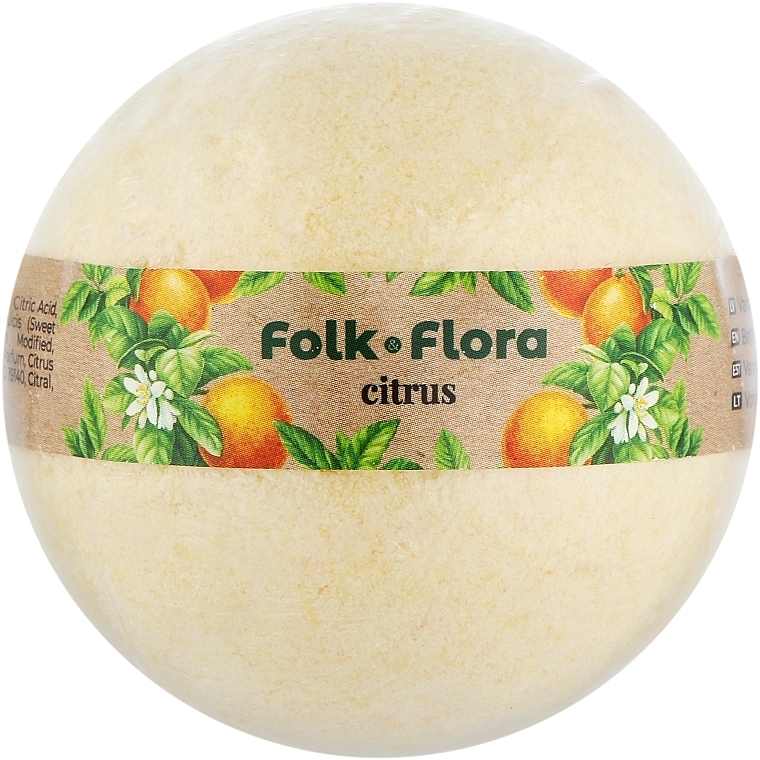 Бомбочка для ванны "Цитрус" - Folk&Flora Bath Bombs — фото N1
