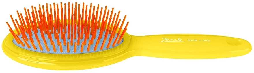 Гребінець для волосся 22x6,5 см, жовтий - Janeke Large Oval Air-Cushioned Brush — фото N1