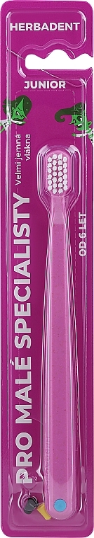 Зубная щетка, ультрамягкая, розовая - Herbadent Original Junior Toothbrush — фото N1