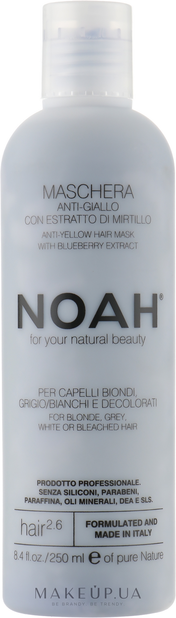 Маска для волосся, яка нейтралізує жовтий - Noah Anti-Yellow Hair Mask — фото 250ml