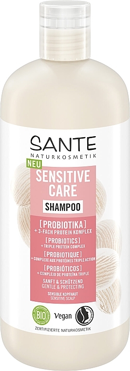 БІО-Шампунь для захисту чутливої шкіри голови з пробіотиками - Sante Sensitive Care Shampoo — фото N2