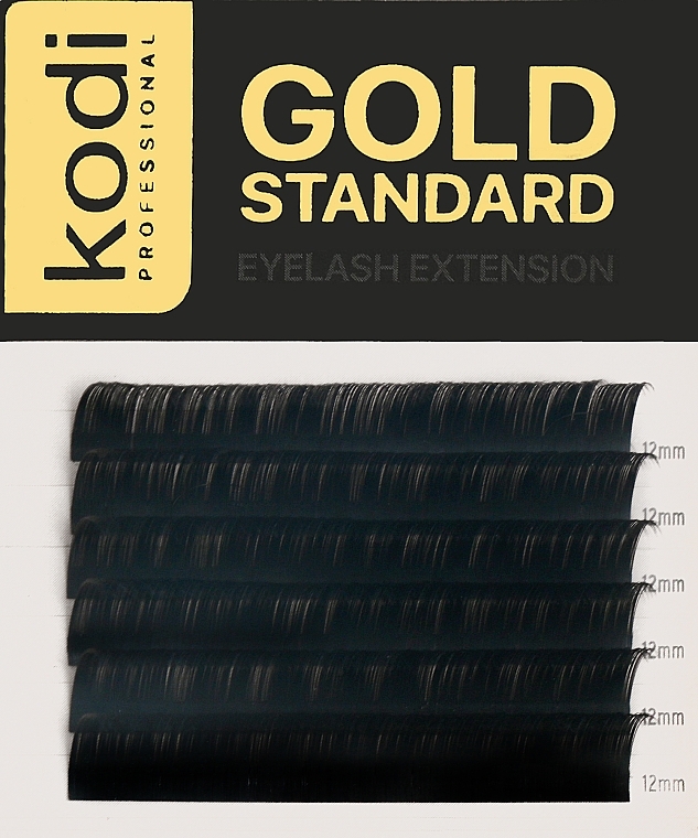 Накладные ресницы Gold Standart D 0.07 (6 рядов: 12 мм) - Kodi Professional — фото N1