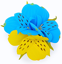 Резинка для волосся ручної роботи "Жовто-блакитна альстромерія" - Katya Snezhkova — фото N3