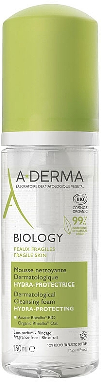 Органическая очищающая пенка - A-Derma Biology Hydra-Protective Cleansing Foam — фото N1