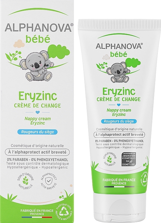 Крем под подгузник от раздражений - Alphanova Baby Natural Eryzinc Nappy Rash Cream — фото N2