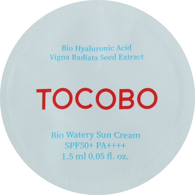 Зволожувальне сонцезахисне крем-молочко - Tocobo Bio Watery Sun Cream SPF50+ PA++++ (пробник) — фото N1